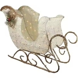 Dernière nouveauté : Décoration de Noël en métal couleur cerise rouge, traîneau de grande taille pour table et extérieur - Product Image 6