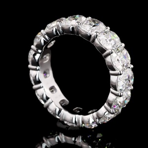 Classic IGI Certified Elongated 8 CT <b>Cushion</b> Diamond Eternity Band Shared Prong Setting Women Stackable Bridal Anniversary <b>Ring</b> - Product Image 4