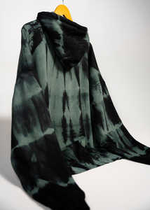 Sweat à capuche pour homme de haute qualité 100% coton, teinture pigmentaire, style streetwear vintage, en vert forêt et noir, sweat à capuche surdimensionné pour homme - Product Image 3