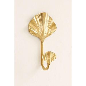 Patère murale décorative en laiton antique motif lys, porte-manteau simple en métal pour rangement de vêtements, fabrication artisanale, finition durable - Product Image 4