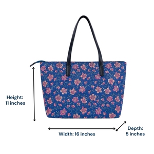Premium Handmade Summer Lightweight Foldable Hand Block Printed Tote <b>Bag</b> Leather Straps <b>Large</b> Cotton <b>Canvas</b> for Office Shopping - Product Image 3