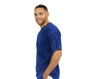 T-shirt unisexe en coton 100% délavé à l'acide, coupe oversize, style rétro, délavage minéral, lourd, décontracté, vintage, col rond, 260 grammes - Product Image 4