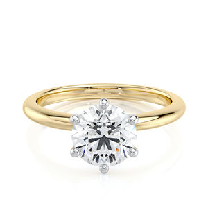 Anillo de Compromiso y Boda con Diamante Cultivado en Laboratorio, 1.50 CT, Oro Sólido de 14K, Chapado en Rodio, Certificado IGI, Corte Brillante, Seis Puntas - Product Image 4