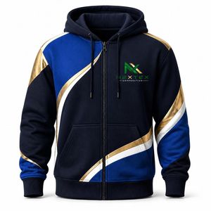 Sudadera con capucha y cremallera completa para hombre, estilo color block, deportiva, informal, streetwear - Product Image 5