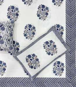 Jaipuri Pure Cotton Bedsheet with Boho Hand Block Motif Print Soft <b>Bed</b> Cover <b>for</b> Home Decor Available King <b>Double</b> - Product Image 6