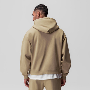 Sweat-shirts pour hommes de haute qualité en coton/polyester épais 410GSM, à épaules tombantes, coupe ample, en molleton zippé, pour l'hiver - Product Image 2