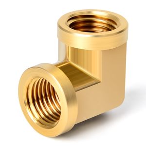 Accesorio de latón para tuberías, codo de 90 grados de latón macizo, 1/2" x 1/2" con rosca hembra, accesorios de fontanería de latón AOL-016 - Product Image 1