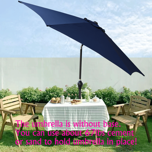 Ombrellone Inclinabile da 9 Piedi con Tessuto Blu Navy, Ombrelloni e Basi per Patio - Product Image 2