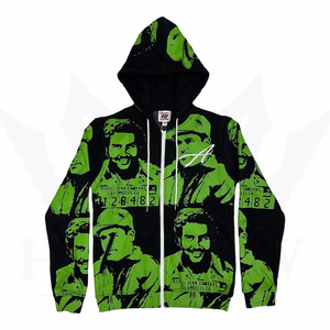 Men's Winter Loose Fit Print Full Zip Hoodie 100% Cotton Fleece Breathable Anti-Pilling Pocket Design High Quality - Product Image 6