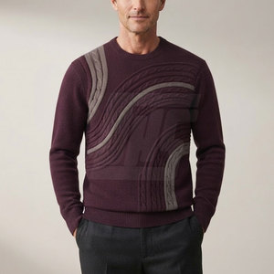 Pull tricoté tendance pour homme – Léger, chaud et décontracté, en tissu doux, col rond, poignets et ourlet côtelés - Product Image 3