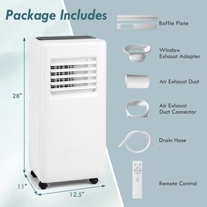 Condizionatore d'Aria Portatile 8000 BTU con Telecomando e Display LED per Casa, Auto, Camper, Uso Esterno, Nuovo, in Plastica, con Spina EU e AU - Product Image 3