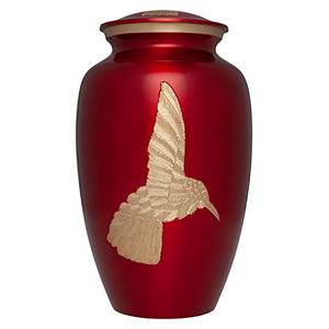 Urne commémorative funéraire en laiton de style exécutif pour cendres d'adultes, avec finition décorative lisse - Product Image 1