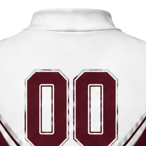 Conjunto de Uniforme Deportivo Sublimado en Blanco y Borgoña, Manga Larga, Falda Plisada, para Equipo Deportivo, Entrenamiento, Práctica y Presentación - Product Image 6