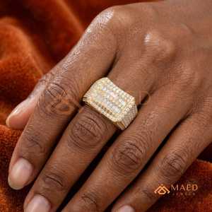Moissanite <b>Ring</b> <b>Men</b> Hip Hop Gold Plated 925 Sterling Silver Baguette Cluster <b>Ring</b> Luxury Fashion Jewelry Gift - Product Image 3