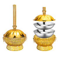 Fünf-Sterne-Hotel Luxus Gold Chafing Dishes Speisenwärmer Set Buffet Catering Edelstahl Hängender Chafing Dish