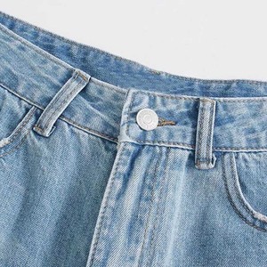 Shorts de Mezclilla Desgastados de Cintura Alta para Mujer, Estilo Casual de Verano, Corte Regular, Estilo Boyfriend, Dobladillo Deshilachado, Tela Elástica, Impermeables - Product Image 5