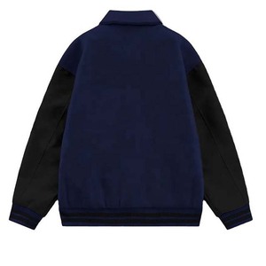 Veste universitaire style collège à col roulé et fermeture boutonnée, manches en laine, style streetwear, réversible, pour homme, 2025 - Product Image 6