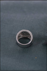 Bague pour homme en argent sterling plaqué rhodium, sertie de diamants simulés, style hip-hop, pour fiançailles, mariage, anniversaire - Product Image 4