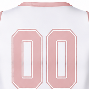 Ensemble d'uniformes de cheerleading sans manches sublimés blancs corail – Haut et jupe athlétiques pour équipe, tenue de sport pour entraînement, performance et compétition - Product Image 5