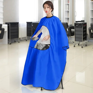 Capa de Peluquería RAMAFHH y MEDAX Negra de Pongee, Manga Larga, Resistente al Agua, Profesional para Salón, Corte de Cabello y Coloración - Product Image 5