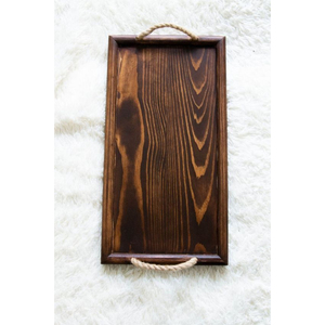 Premium Handcrafted Solid Wood <b>Serving</b> <b>Tray</b> With Cutout Handles <b>Large</b> Rectangular Decorative Butler <b>Tray</b> For Breakfast Platter - Product Image 3