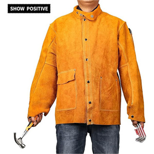 Vestes en cuir de vachette haute performance pour soudeurs, résistantes aux flammes, robustes, pour hommes et femmes, design personnalisé - Product Image 4