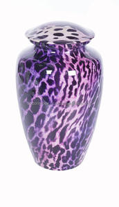 Urne funéraire moderne en laiton de haute qualité, motif léopard guépard violet, fonction vase de table – Meilleure vente - Product Image 6