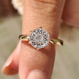 Anillo de compromiso solitario antiguo con diamante portugués de 2.00 quilates, engaste de puntas, regalo de aniversario de bodas - Product Image 1