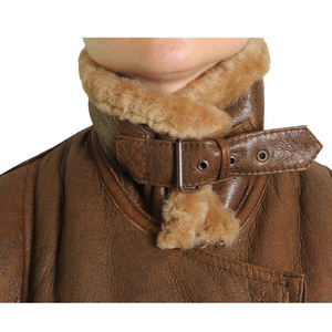 Chaqueta de Mujer de Piel de Oveja Genuina Ecológica, Estilo Racer, Color Sólido, Cierre de Cremallera, Forro de Sherpa, Tejida, para Otoño/Primavera - Product Image 5