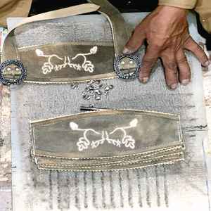 Lederhosen bavaroises en cuir de chèvre véritable, taille haute, longueur genou, tricotées, pour hommes, grandes tailles - Product Image 3