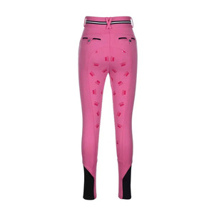 Leggings de yoga roses taille haute pleine longueur avec imprimé couronne et détails de coutures contrastées, en Spandex Nylon extensible dans les quatre sens - Product Image 4