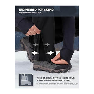 Pantalones de Esquí Resistentes al Agua, Forrados de Felpa, Cálidos, de Softshell, para Senderismo Invernal, con 4 Bolsillos con Cremallera, para Deportes de Nieve al Aire Libre - Product Image 5