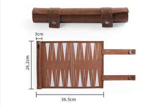 Juego de Backgammon Cuadrado Portátil, Ecológico y Personalizable, Enrollable, de Cuero PU, con Dados Moldeados y Fácil Almacenamiento para Viajes - Product Image 5