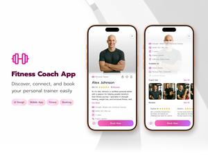 Application mobile de fitness et de gym avec des programmes d'entraînement personnalisés, des horaires de salle de sport, un suivi des progrès et des conseils nutritionnels. - Product Image 2