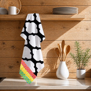 Toallas de Cocina de Algodón con Diseño Impreso de Primera Calidad, Alta Absorbencia, con Volantes - Product Image 1