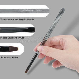 SAAR GLOBAL SURGICAL Creative Nail Art Brush <b>Set</b> <b>Crimped</b> Ferrule Nylon Fine Point Tips for Detailed Patterns Gel Polish Designs - Product Image 3