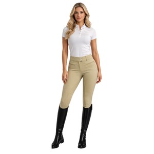 Culottes d'équitation de haute qualité pour femmes |   Cuir véritable, fermeture éclair haute, grip en silicone, équitation, équestre - Product Image 3