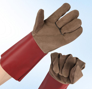 Professional Safety <b>Cow</b> Split Leather Full Finger Heat Resistant Fire Proof Welding Gloves Custom Men Women Durable Gloves - Product Image 6