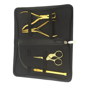 4 Pcs Kit Hair Extension Rings Beads Remover Gold Color Coated <b>Plier</b> Stainless Steel Hair Extension <b>Pliers</b> <b>Set</b> With Zipper Pouch - Product Image 3