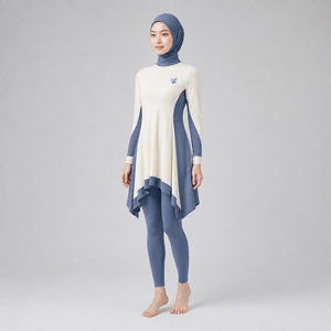 Modest Burkini Set for Women Full Coverage Long Sleeve Swimwear Quick Dry Beach Pool Bathing <b>Suit</b> Modest Burkini Set - Product Image 3