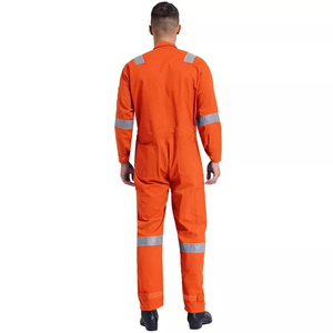 Combinaison de travail pour homme en polyester et coton réfléchissant avec logo personnalisé, légère, orange, combinaison de travail haute visibilité, imperméable - Product Image 6