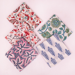 Craftjaipur Summer Collection Eco-Friendly Cotton Hand Block Printed Floral Pattern Breathable <b>Tie</b> <b>Back</b> Multifunctional Bandana - Product Image 2