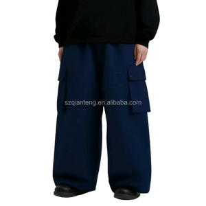 HANO 2024 Breathable Spring Bow Stitching Women Canvas Pants Mid Waist <b>Elastic</b> Waist <b>Lace</b>-up Nonwoven Straight-Leg Cargo - Product Image 5