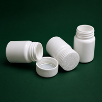 Flacon à pilules en plastique HDPE blanc de 40 ml sans BPA avec bouchon résistant aux enfants CRC pour l'emballage de médicaments, comprimés et capsules