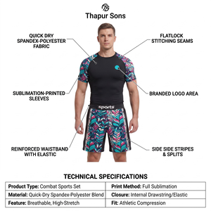 Ensemble de shorts de boxe unisexe pour adultes, imprimé par transfert thermique, évacuation de l'humidité, séchage rapide, fibre de bambou, élasthanne, 220g, une pièce - Product Image 5