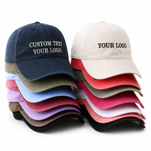 Custom Embroidered Baseball <b>Cap</b> 6-Panel Adjustable Brim Unisex Casual Solid Color Cotton Twill Hat Front Logo Placement - Product Image 1