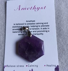 Collier pendentif anti-anxiété en amazonite de qualité supérieure, pierre naturelle, cristaux de guérison, forme hexagonale, fait main, Reiki - Product Image 5