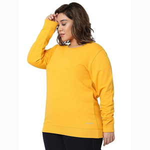 Sweat-shirt col rond en molleton bouclette OEM 2026 de haute qualité 100 % coton léger décontracté uni avec épaules tombantes et motif 3D sur le devant pour femme - Product Image 5