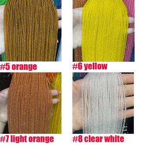 Perles rondes micro-facettées de 2 mm = Perles d'espacement en cristal synthétique rondes pour la fabrication de bijoux, 18 couleurs différentes au choix - Product Image 4