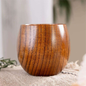 Taza Redonda de Madera de Jujube Natural Hecha a Mano, Taza de Cerveza de Madera de Grado Alimenticio, Tazas para Beber Cerveza, Leche y Té, Tamaño Personalizado - Product Image 2
